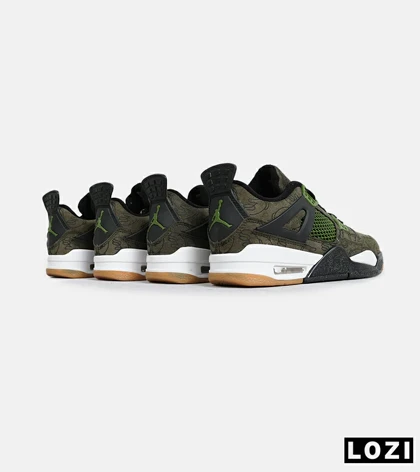 کفش کتانی ساق‌دار مردانه و زنانه سبز Jordan 4 x Kaws مدل 6887