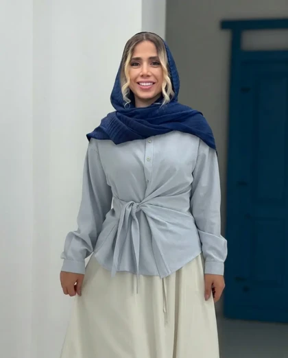 شومیز جلو گره‌ای وارداتی زنانه مدل فشن
