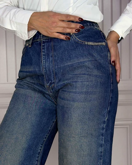 خرید شلوار جین واید لگ آبی تینت زنانه Women's Tint Blue Wide Leg Jeans کد 90702