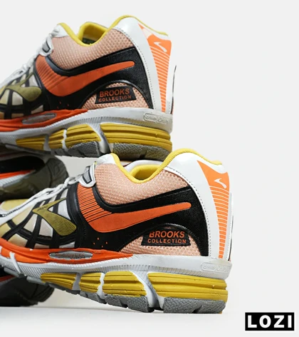 کفش کتانی بزرگ پا نارنجی زرد BROOKS adrenaline gts 22