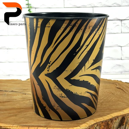 سطل چاپدار گرد گلد کلاسیک