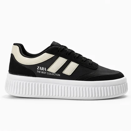 کفش کتانی ونس زارا مشکی کرم کد 295131