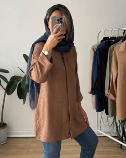 مانتو بغل دگمه طناز 1