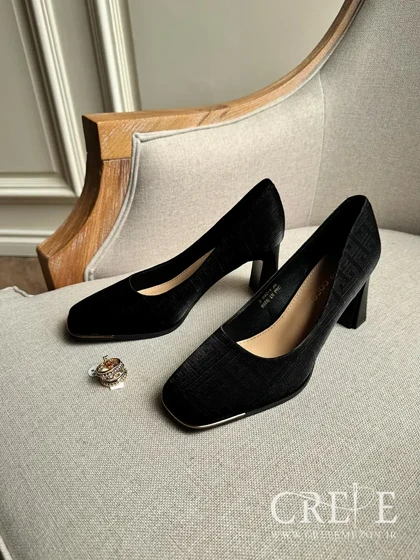 کفش مخمل طرحدار پاشنه 7.5 سانت