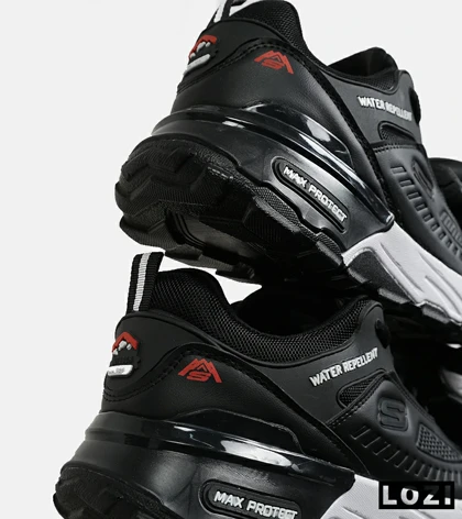 کفش کتانی مردانه مشکی سفید SKECHERS water repellent