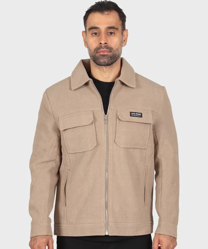 خرید کت کتان زیپ‌دار و داخل خز 2602