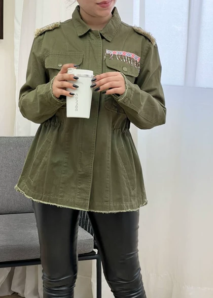 کت کتان جین کمر گتر کد 3381