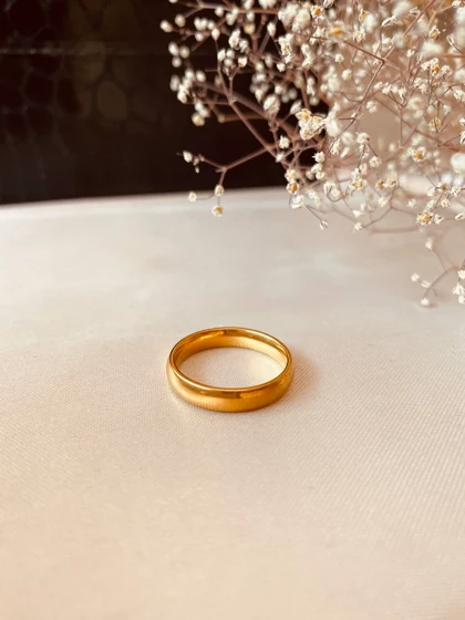 انگشتر رینگ استیل طلایی