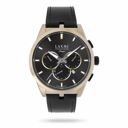ساعت مچی مردانه لاکسمی بند چرم طلایی کد Laxmi 8131/2