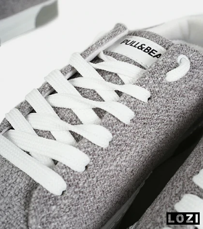 کفش کتانی مردانه طوسی سفید PULL & BEAR