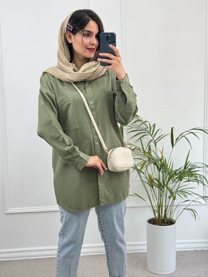 مانتو کتان پنبه پاپلی