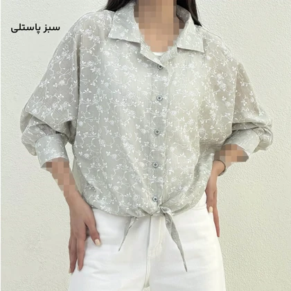 شومیز زنانه گره‌ای طرح گل | آی بولک