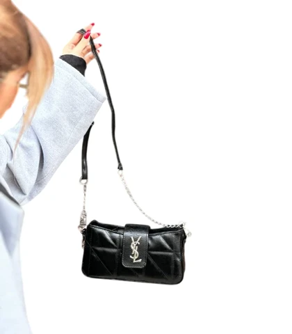کیف دوشی زنانه مشکی برند YSL