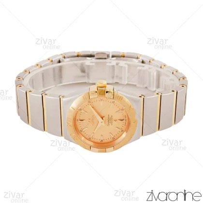 ساعت امگا کانسلیشن زنانه طلایی نقره ای صفحه طلایی 104470