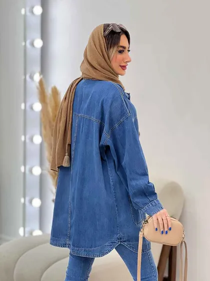 مانتو جین برش‌دار