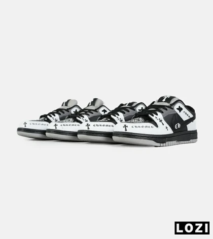 کفش کتانی مردانه و زنانه مشکی سفید NIKE jordan 1