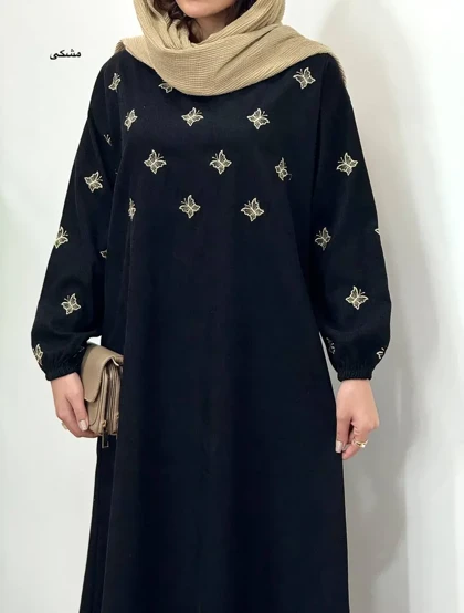 پیراهن مانتویی گلدوزی پری