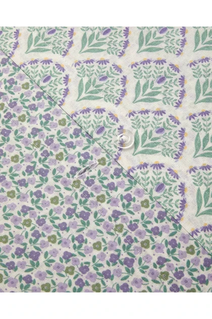 سرویس روتختی دو نفره English Home مدل Ornament Petal پنبه‌ای - بنفش