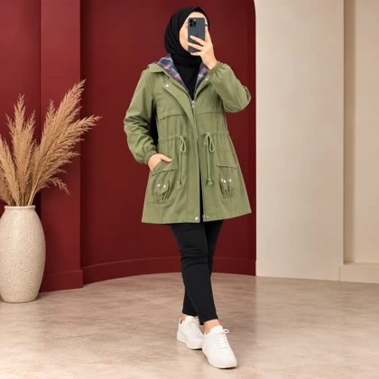 کاپشن کلاهدار والنتینا کد 6068