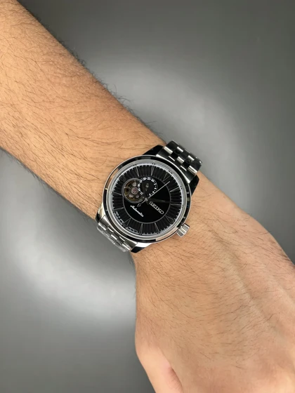 ساعت مچی سیکو پریسیج اتوماتیک صفحه مشکی اوپن هارت Seiko Presage