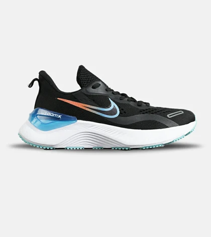 کفش کتانی مردانه و زنانه مشکی نارنجی آبی NIKE zoom X مدل 7150