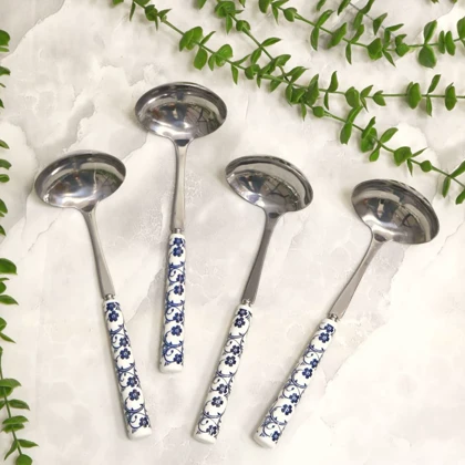 ملاقه مدل دمی هوم طرح گل آبی / s70