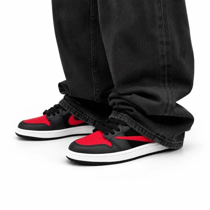 کفش کتانی مردانه مدل نایکی ترویس مشکی قرمز سرمه ای Nike travis