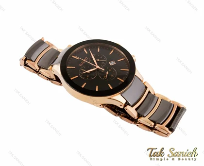 ساعت مچی رادو مردانه centrix سه موتوره رزگلد مشکی Rado-3447-G