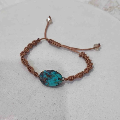 دستبند زنانه سنگ فیروزه نیشابور اصل کد 2