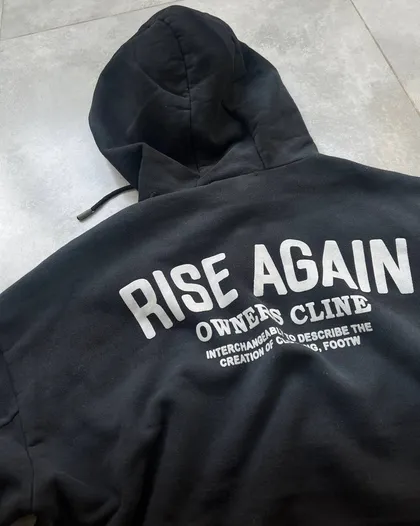 هودی مشکی زاپ‌دار RISE AGAIN