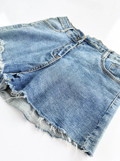 شورتک کوتاه جین پاچه ریش