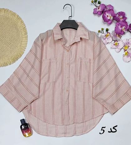 شومیز باکسی راه راه مدل لعیا کد 50355