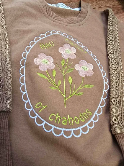 بلوز شلوار دخترانه نواردوزی شده