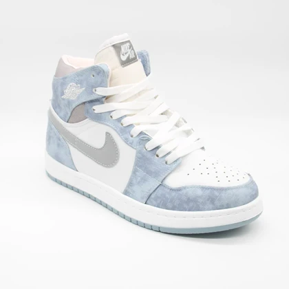 کتانی جردن 1 ساق‌دار آبی طوسی کد 6624