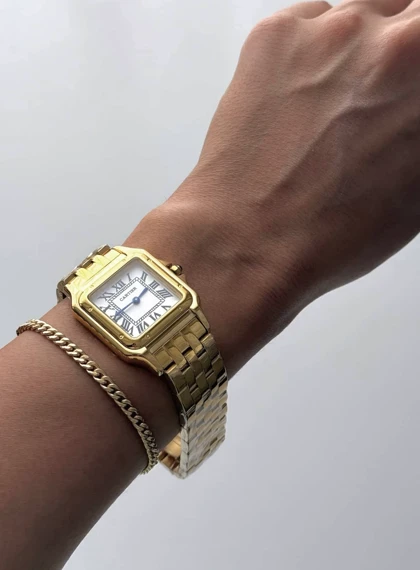 ساعت کارتیر پنتر زنانه طلایی صفحه سفید Cartier panthere