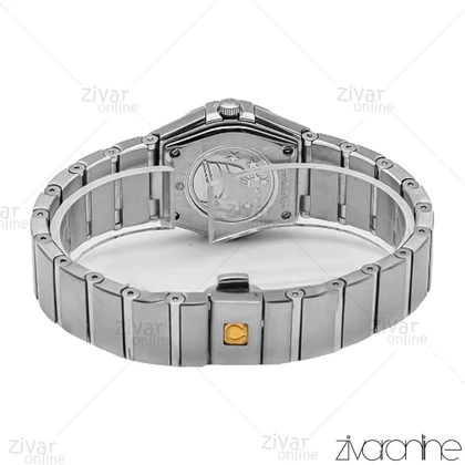 ساعت امگا کانسلیشن زنانه تمام نقره ای نگین‌دار 106721