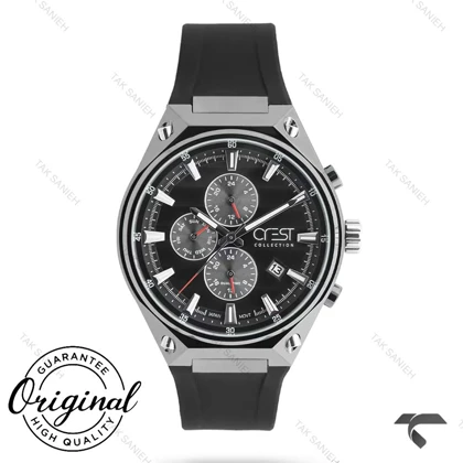 ساعت کرست مردانه 6336-1 استیل مشکی Crest-11031-G