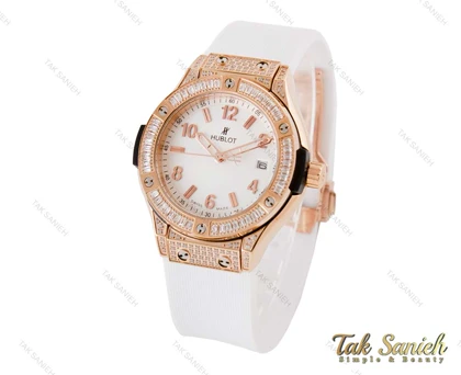 ساعت زنانه هابلوت سفید فول نگین Hublot-4039-L