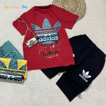 تیشرت شلوارک adidas پنبه 13 تا 15 سال