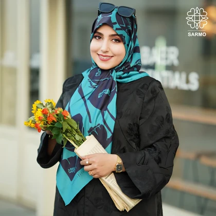 روسری ابریشم توییل گلباران