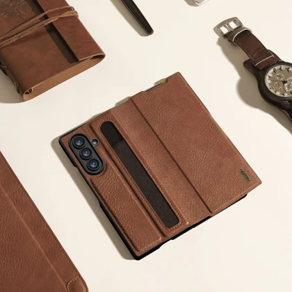 کیف گوشی سامسونگ Galaxy Z Fold7 نیلکین Nillkin Aoge Leather - قابل تبدیل به هولدر موبایل