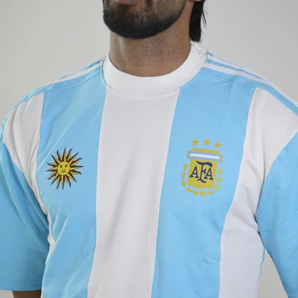 تیشرت فوتبالی آرژانتین مدل ZRA-4E0623 سفید آبی
