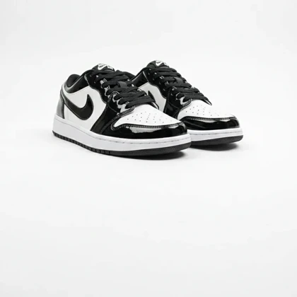 کفش و کتانی جردن 1 سفید مشکی ورنی کد 295032