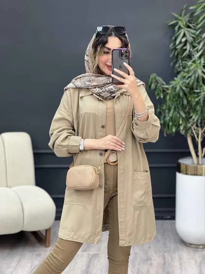 مانتو دو جیب برش‌دار سرو