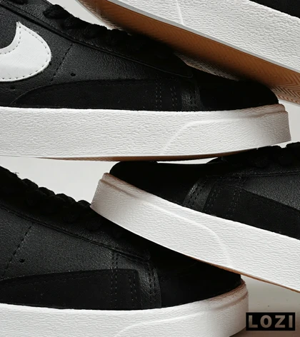 کفش نایک مردانه و زنانه مشکی سفید Nike Blazer Low 77 مدل 5203