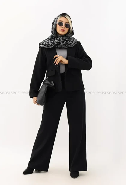 کت فوتر باکسی تک دکمه آستر دارکد1004802