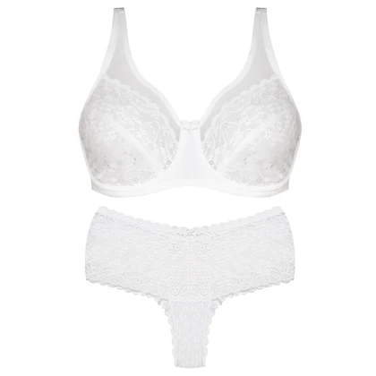 ست شورت و سوتین زنانه شاندرمن مدل فنردار گیپور گل‌دار کد 5080-2464-03