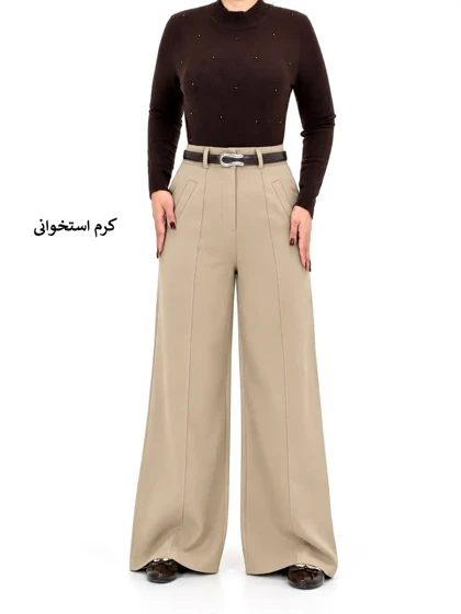7492-شلوار بگ کرپ باربی (ایراددار)