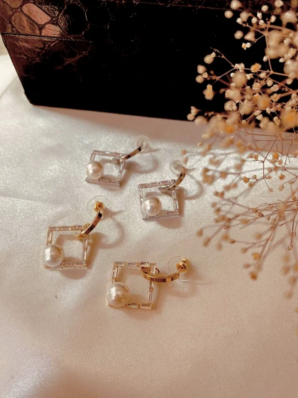 گوشواره مروارید نگین زیرکنیم فولیجیا