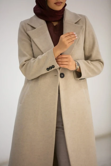 پالتو فوتر بلند تک دکمه